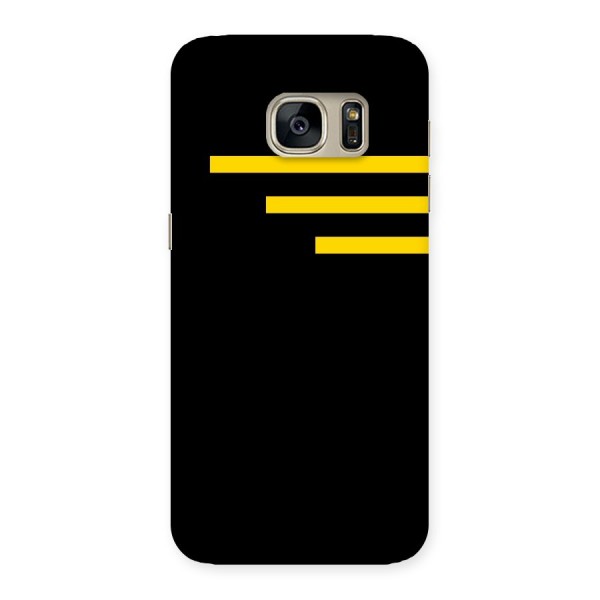 Sports Yellow Stripes Back Case for Galaxy S7