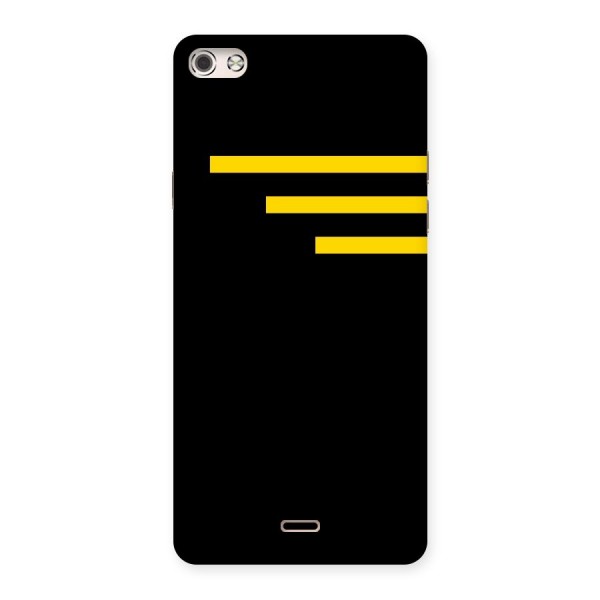 Sports Yellow Stripes Back Case for Micromax Canvas Silver 5