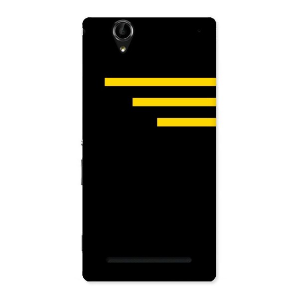 Sports Yellow Stripes Back Case for Sony Xperia T2