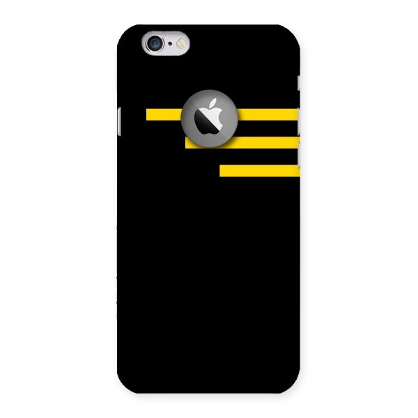 Sports Yellow Stripes Back Case for iPhone 6 Logo Cut