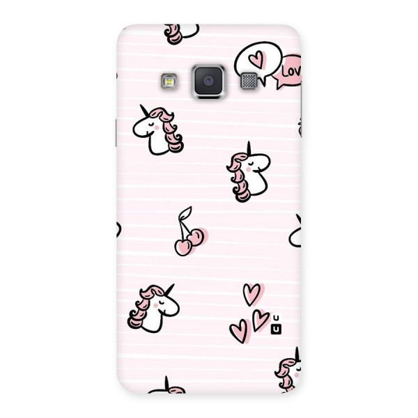 Strawberries And Unicorns Back Case for Galaxy A3