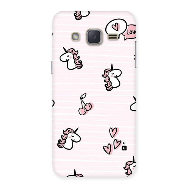 Strawberries And Unicorns Back Case for Galaxy J2