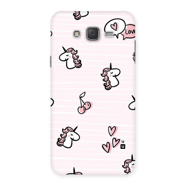 Strawberries And Unicorns Back Case for Galaxy J7