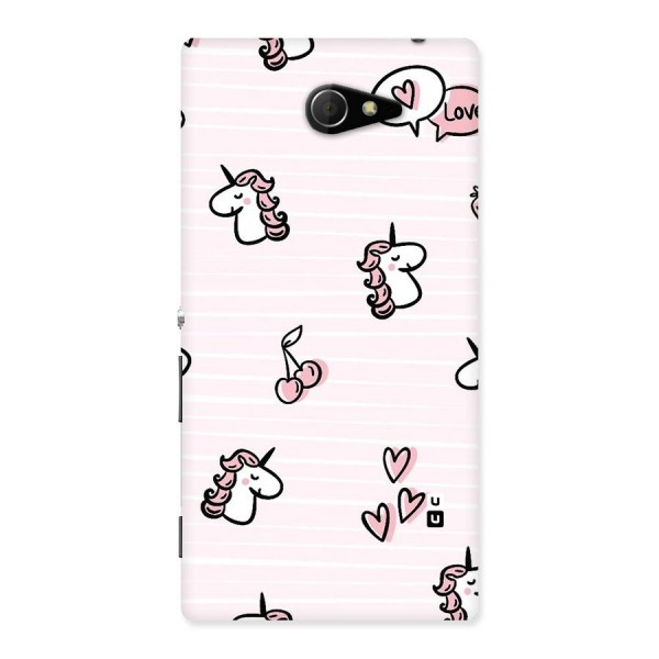 Strawberries And Unicorns Back Case for Sony Xperia M2
