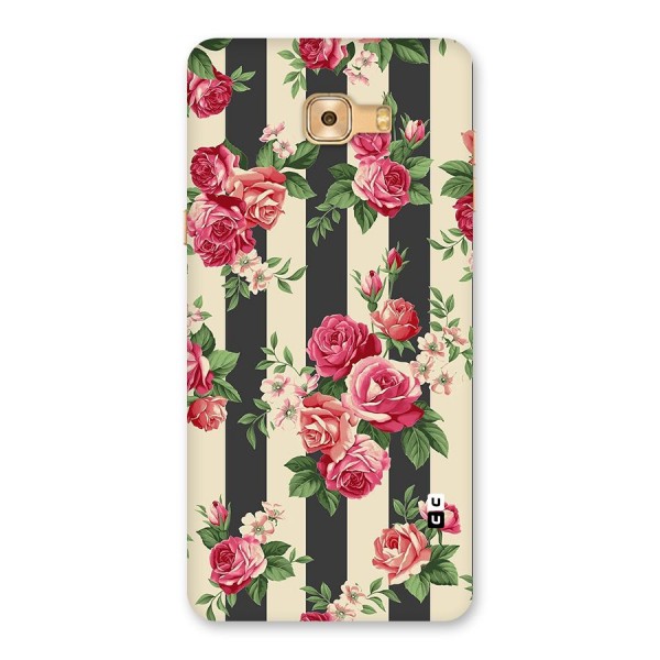 Stripes And Floral Back Case for Galaxy C9 Pro