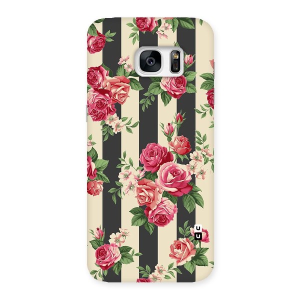 Stripes And Floral Back Case for Galaxy S7 Edge