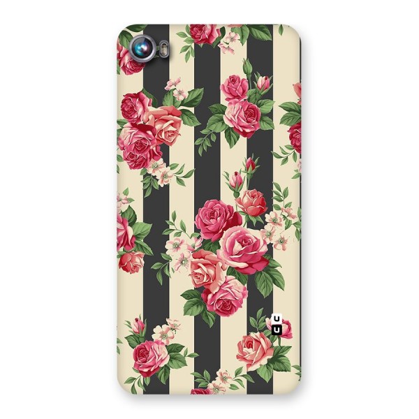 Stripes And Floral Back Case for Micromax Canvas Fire 4 A107