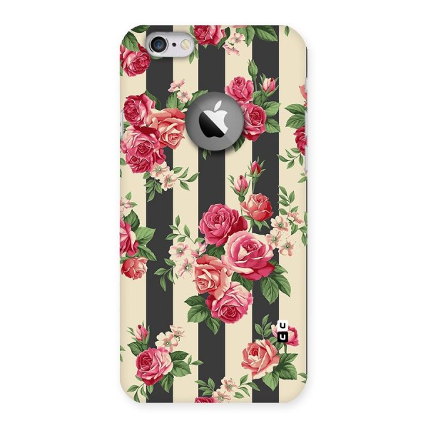 Stripes And Floral Back Case for iPhone 6 Logo Cut
