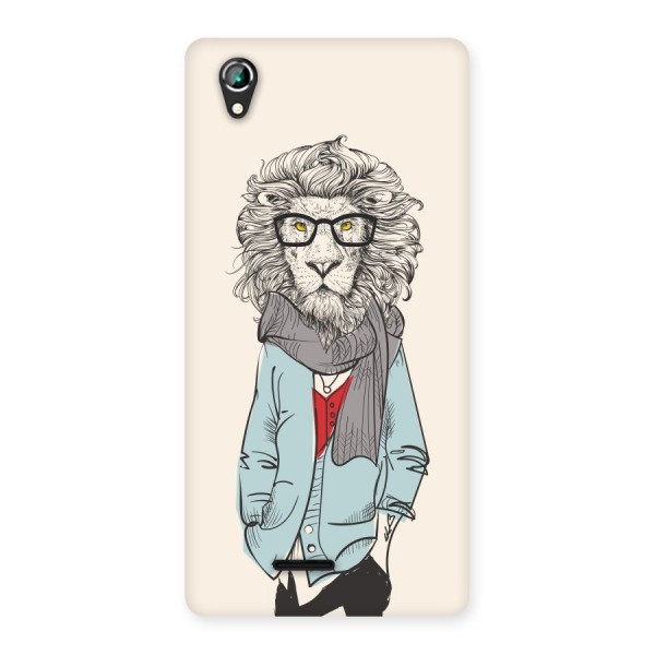 Stylish Lion Back Case for Lava Iris 800