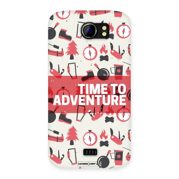 Time To Adventure Radiant Red Back Case for Micromax Canvas 2 A110