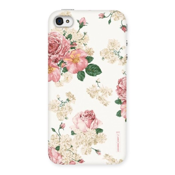 Vintage Floral Pattern Back Case for iPhone 4 4s