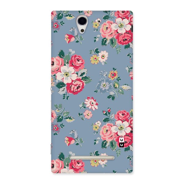 Vintage Flower Pattern Back Case for Sony Xperia C3