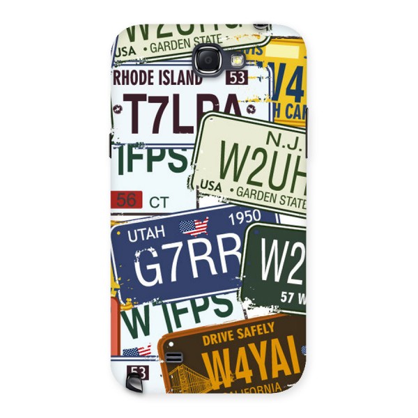 Vintage License Plates Back Case for Galaxy Note 2