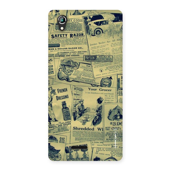 Vintage Newspaper Cutouts Back Case for Lava Iris 800