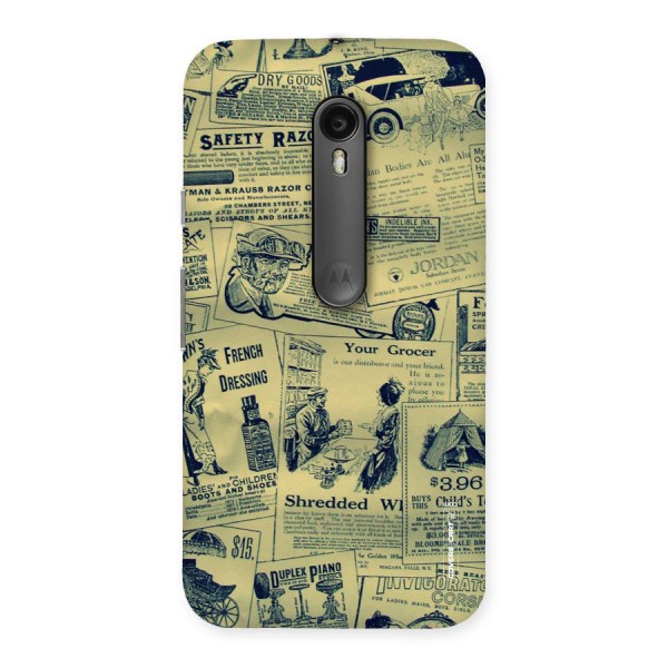 Vintage Newspaper Cutouts Back Case for Moto G Turbo
