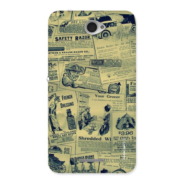 Vintage Newspaper Cutouts Back Case for Sony Xperia E4