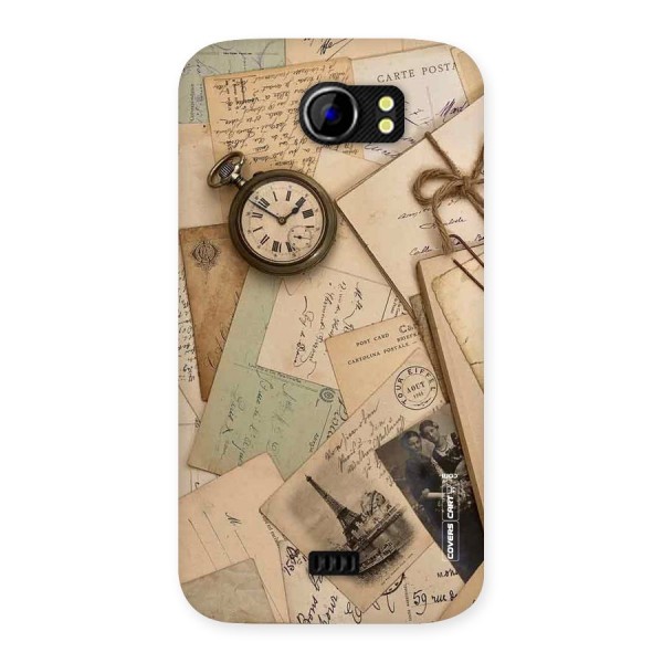 Vintage Postcards Back Case for Micromax Canvas 2 A110