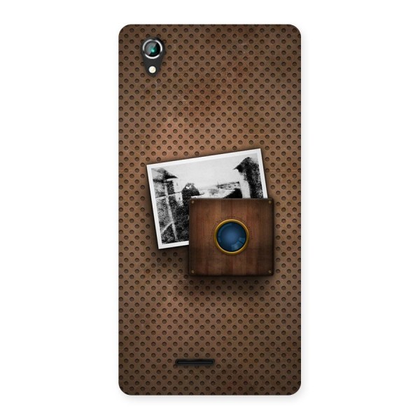 Vintage Wood Camera Back Case for Lava Iris 800