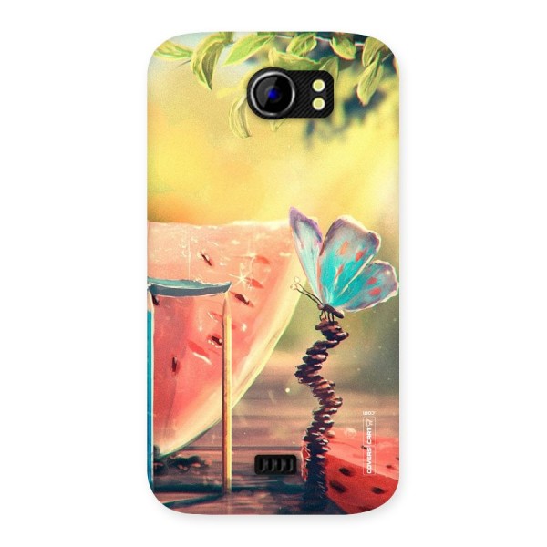 Watermelon Butterfly Back Case for Micromax Canvas 2 A110