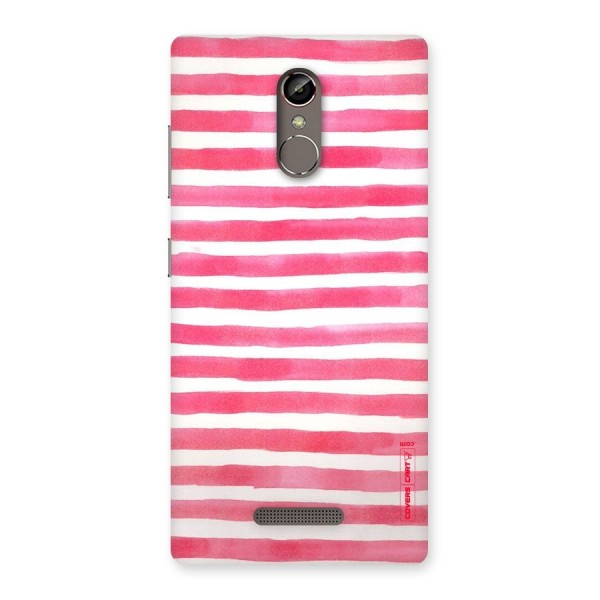White And Pink Stripes Back Case for Gionee S6s