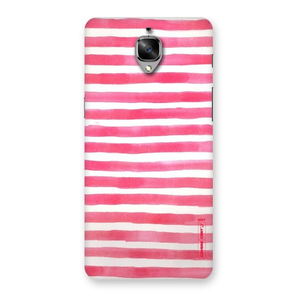 White And Pink Stripes Back Case for OnePlus 3