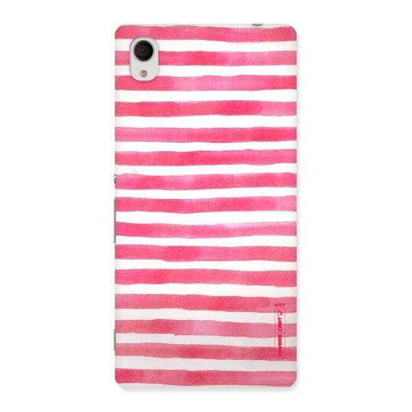 White And Pink Stripes Back Case for Sony Xperia M4