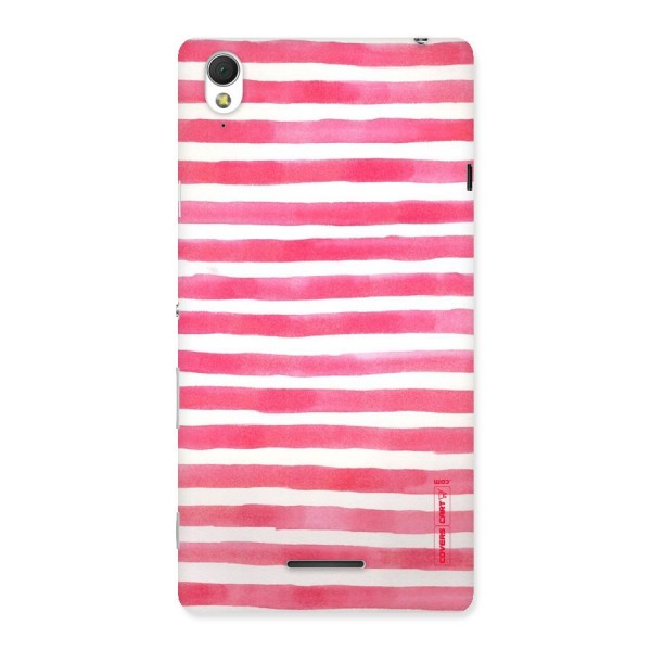 White And Pink Stripes Back Case for Sony Xperia T3