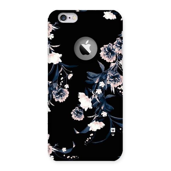 White Flora Back Case for iPhone 6 Logo Cut