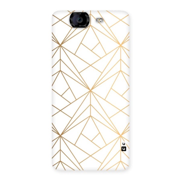White Golden Zig Zag Back Case for Canvas Knight A350
