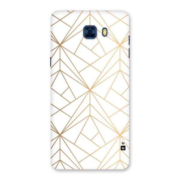 White Golden Zig Zag Back Case for Galaxy C7 Pro