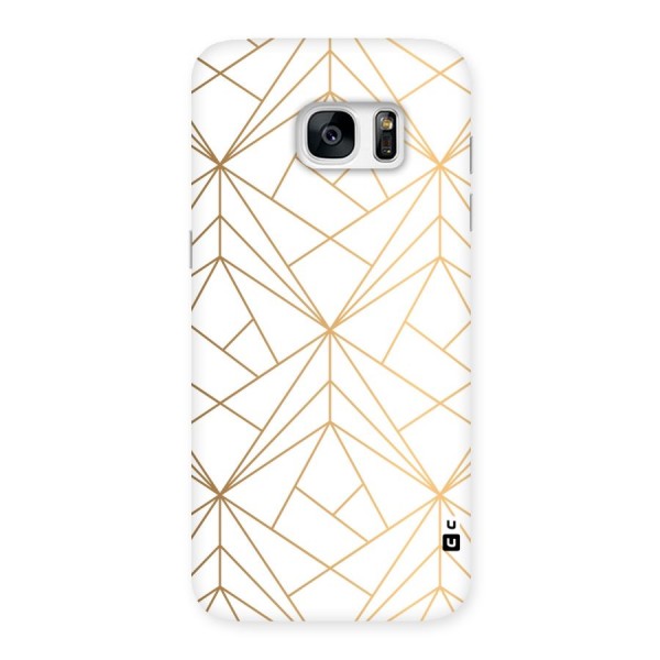 White Golden Zig Zag Back Case for Galaxy S7 Edge