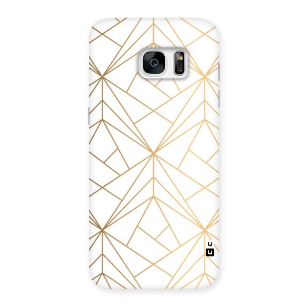 White Golden Zig Zag Back Case for Galaxy S7 Edge