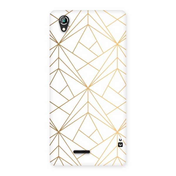 White Golden Zig Zag Back Case for Lava Iris 800