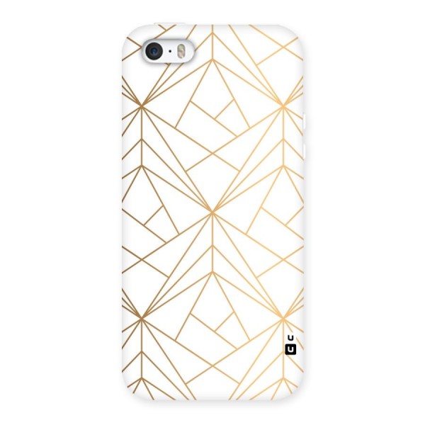 White Golden Zig Zag Back Case for iPhone SE