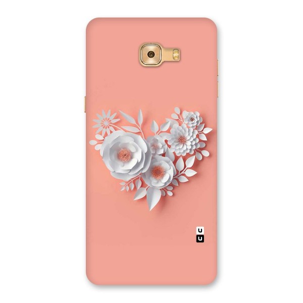 White Paper Flower Back Case for Galaxy C9 Pro