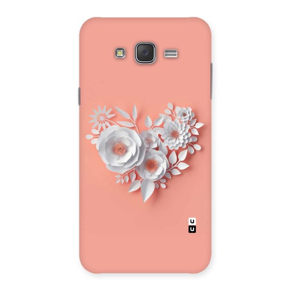 White Paper Flower Back Case for Galaxy J7