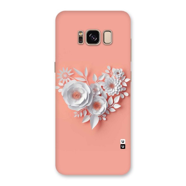 White Paper Flower Back Case for Galaxy S8