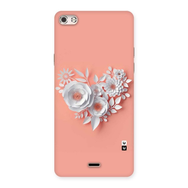 White Paper Flower Back Case for Micromax Canvas Silver 5