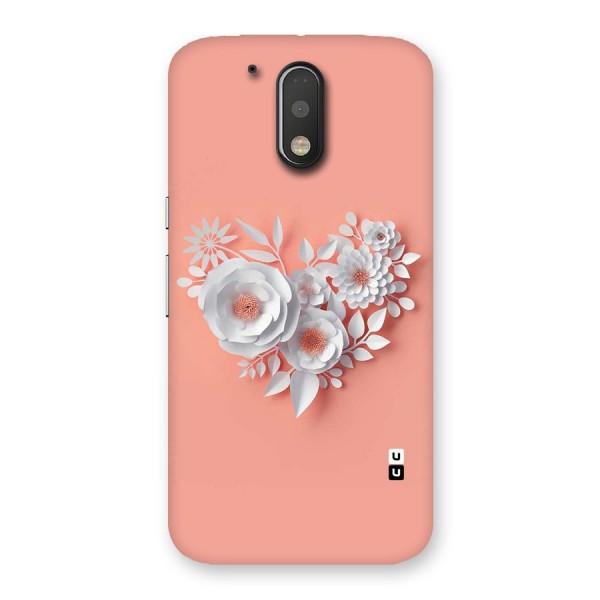 White Paper Flower Back Case for Motorola Moto G4 Plus