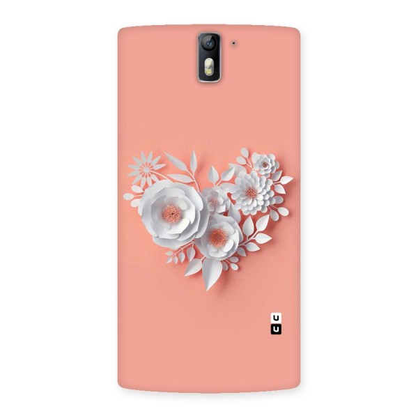 White Paper Flower Back Case for One Plus One