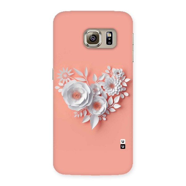White Paper Flower Back Case for Samsung Galaxy S6 Edge