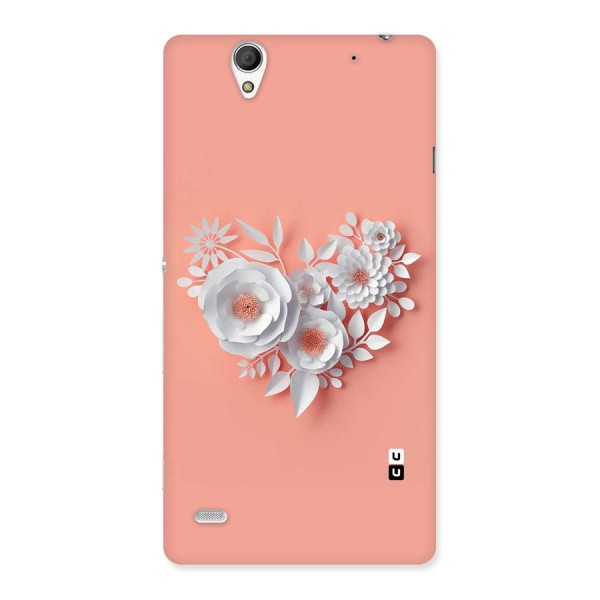 White Paper Flower Back Case for Sony Xperia C4