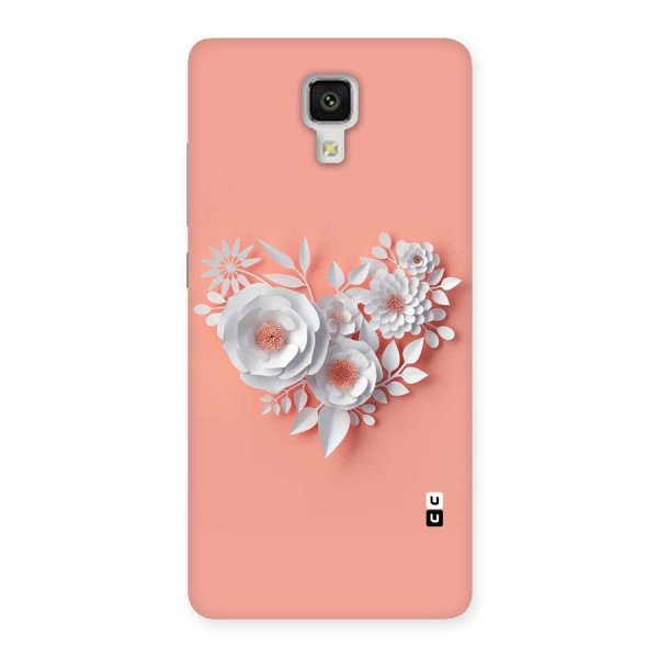 White Paper Flower Back Case for Xiaomi Mi 4