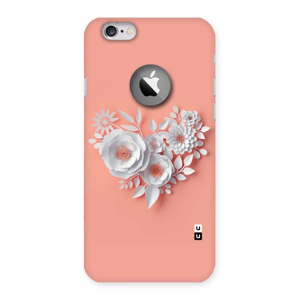 White Paper Flower Back Case for iPhone 6 Logo Cut
