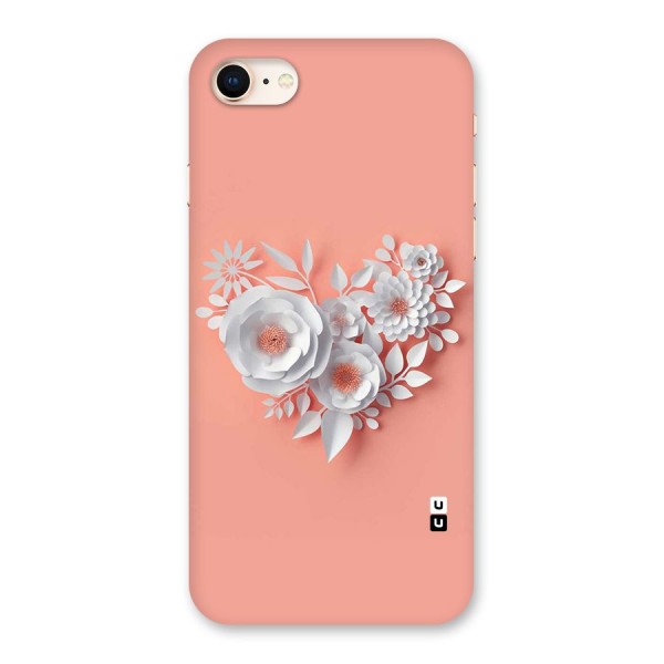 White Paper Flower Back Case for iPhone 8