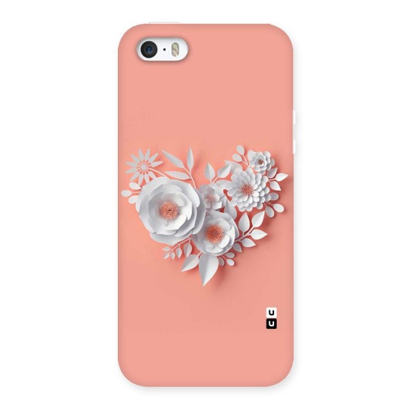 White Paper Flower Back Case for iPhone SE