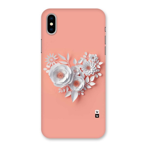 White Paper Flower Back Case for iPhone X