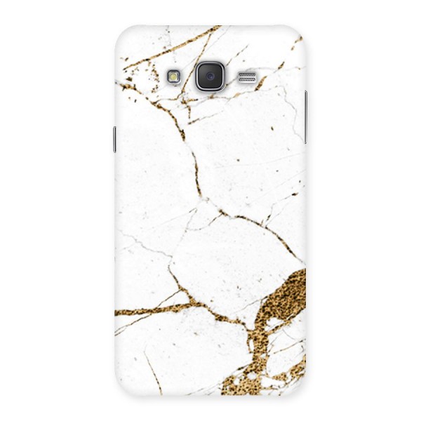 White and Gold Design Back Case for Galaxy J7