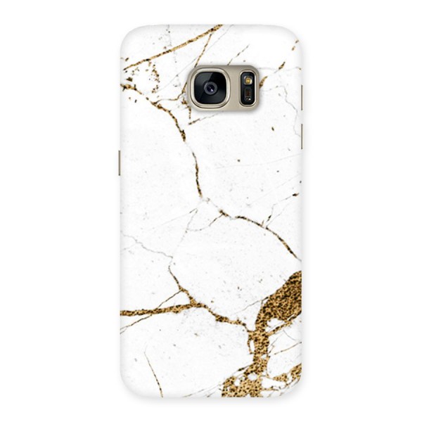 White and Gold Design Back Case for Galaxy S7