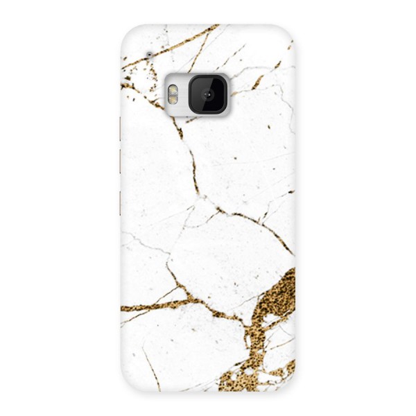 White and Gold Design Back Case for HTC One M9